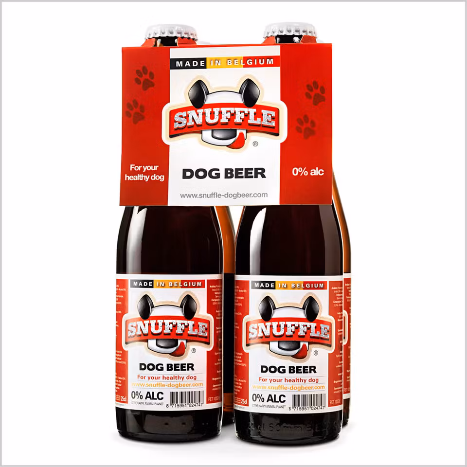 Snuffle Hundeøl 25cl M/Biff-Smak Glassflaske