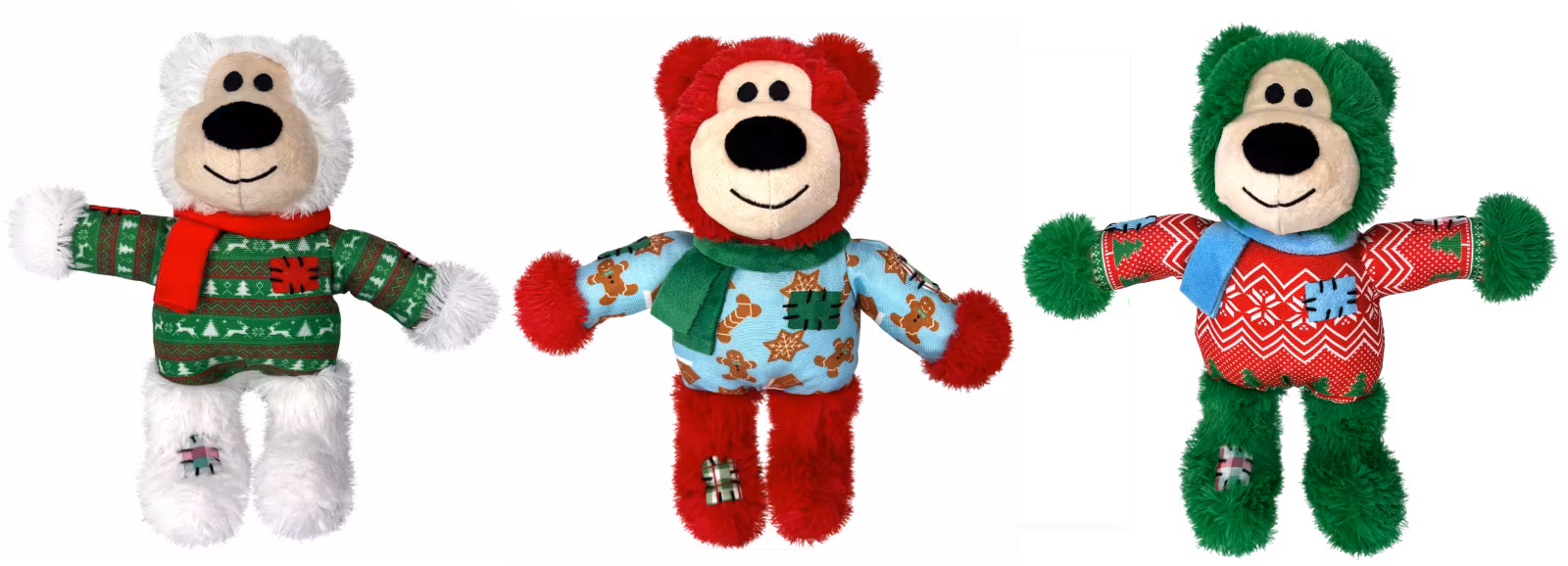 KONG Holiday Wild Knots Bear Ass. farger M/L
