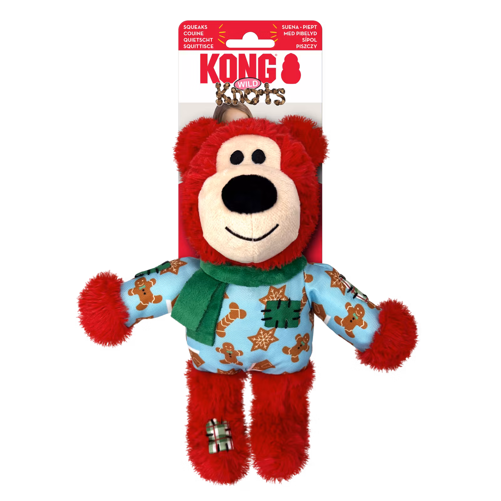 KONG Holiday Wild Knots Bear Ass. farger M/L