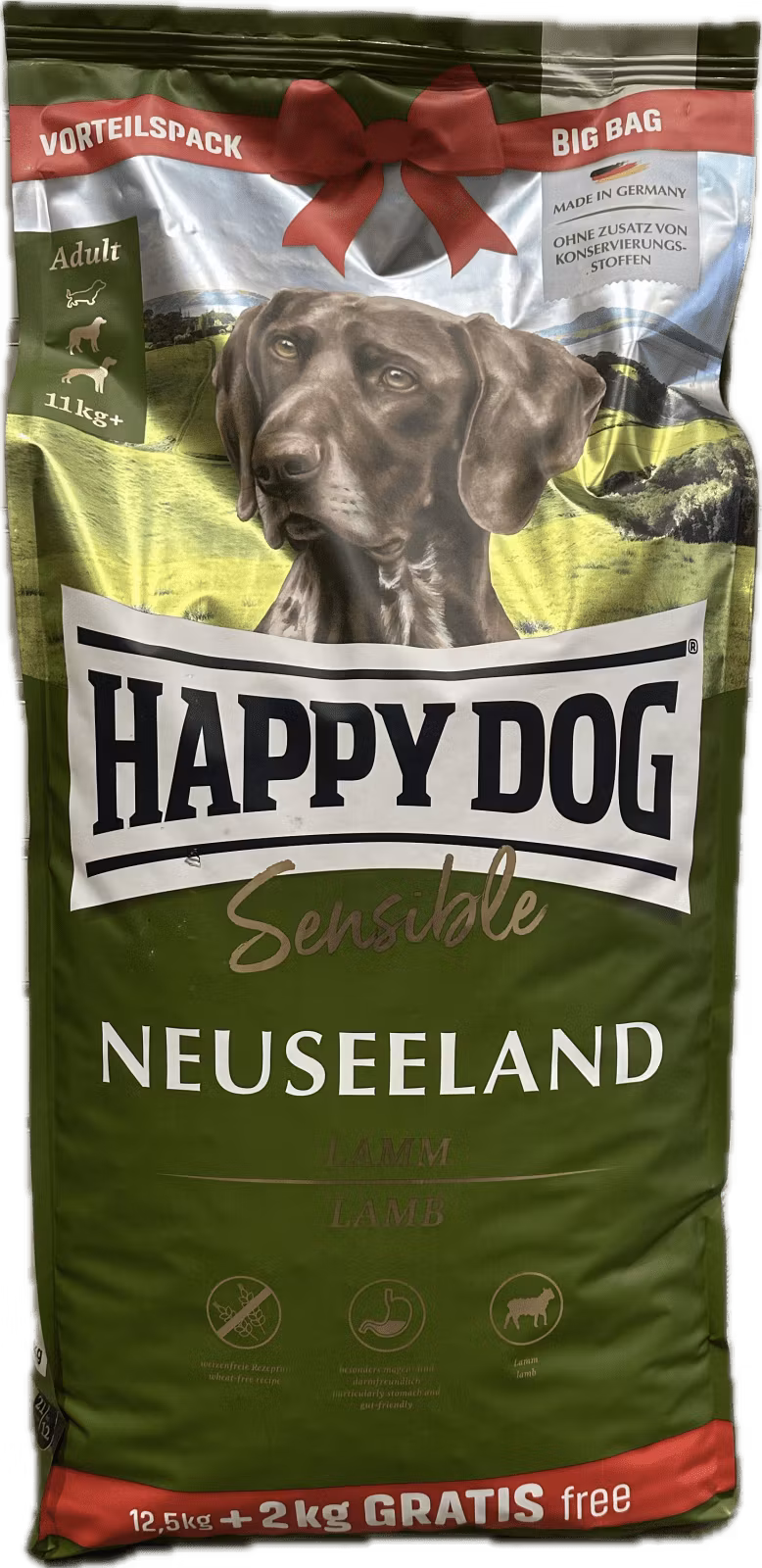 Happy Dog Sensible Neuseeland Overfilled Bag 12,5Kg+2kg M/20% Lam