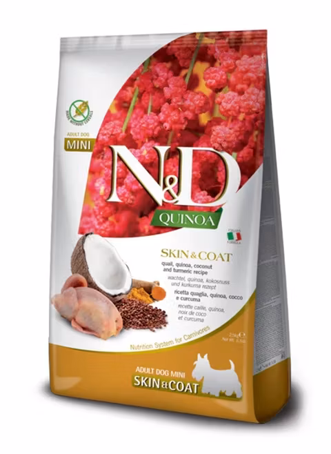 Farmina N&D Dog Quinoa Skin & Coat, Quail & Coconut Adult Mini 2,5 Kg
