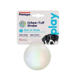 Planet Dog Strobe Ball Hvit med multifarget LED lys