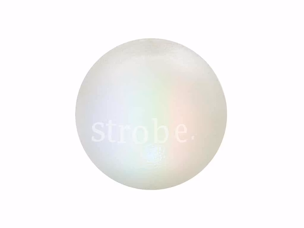 Planet Dog Strobe Ball Hvit med multifarget LED lys