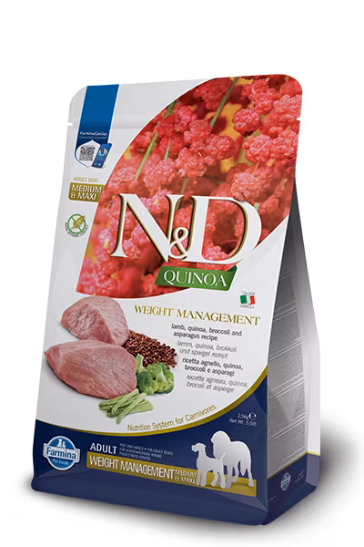 Farmina N&D Dog Quinoa Weight Management Lamb & Broccoli Adult Medium & Maxi 7 Kg