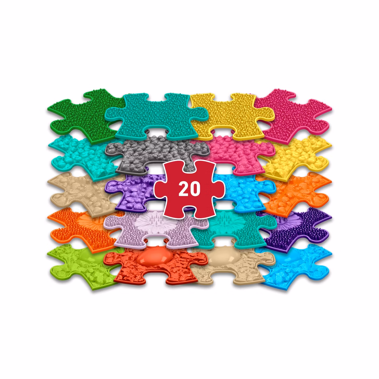 Muffik Mini puzzles set 20stk + Oppbevaringsboks Liten