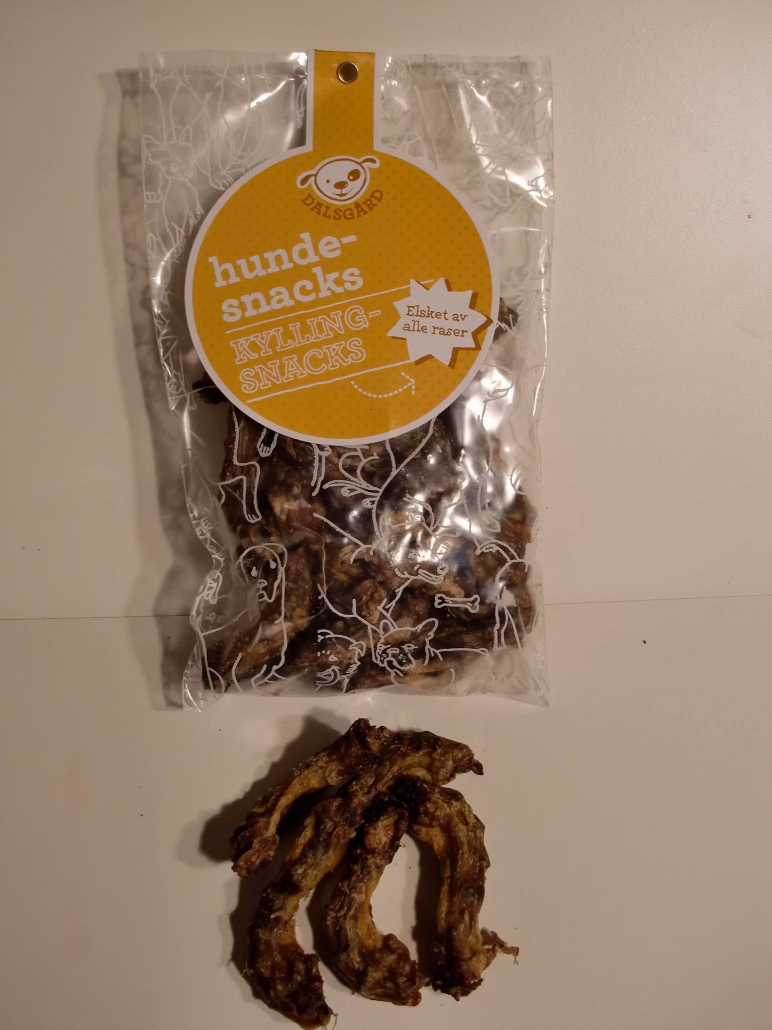 Dalsgård Kyllingsnacks 100gr Kyllinghals tørket
