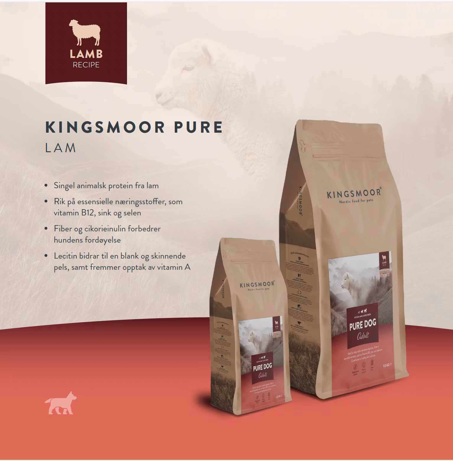 Kingsmoor Liten Hund 2,5 kg Lam - Pure Lamb Small Dog 2,5 kg