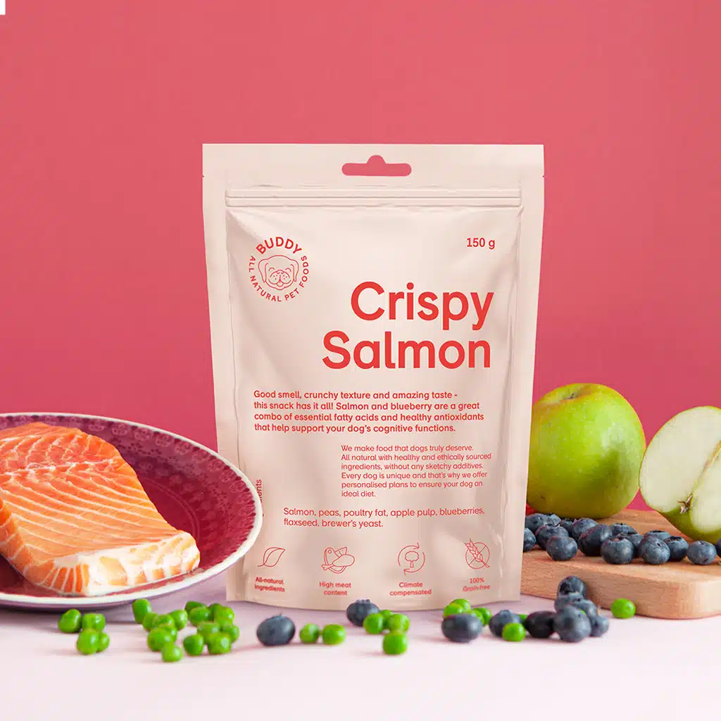 Buddy Crunchy Snack Salmon - Laks & Blåbær 150g