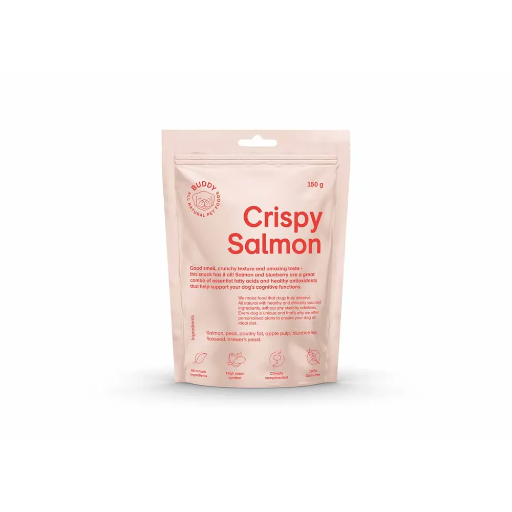 Buddy Crunchy Snack Salmon - Laks & Blåbær 150g