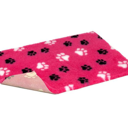 Vetbed 50x75cm Duo-Paw Cerise with Black & White Paws, Petlife Original