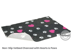 Vetbed 50x75cm  with Pink Hearts and Paws, Petlife Original
