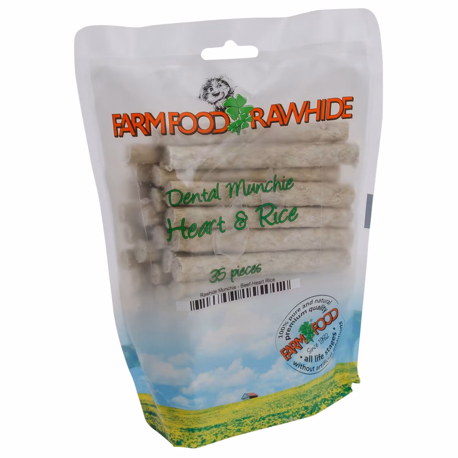 Farm Food Rawhide Munchie Heart & Rice 35stk pose - Hjerte og Ris