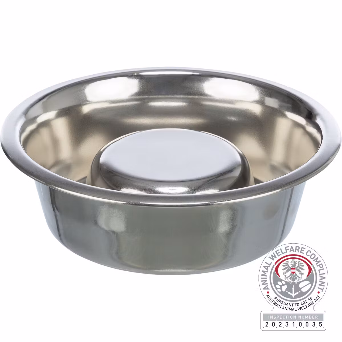 Trixie Hundeskål Slow Feed Rustfritt Stål 1,1l Ø21cm