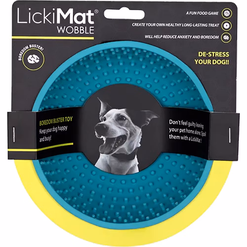 Lickimat Wobble Lys blå Hundskål 17x17x8cm