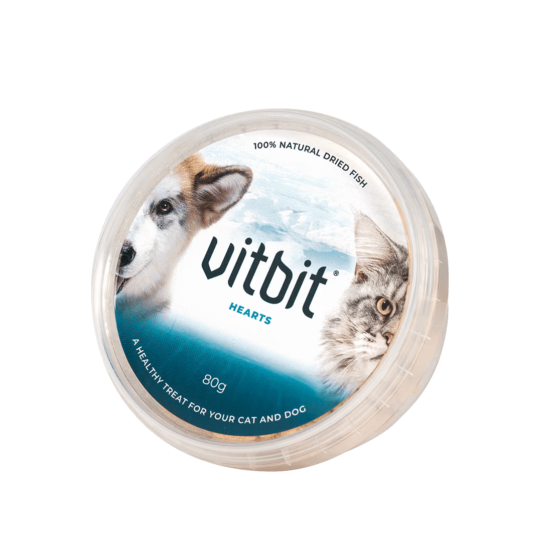 Vitbit Hearts 80g 100% Naturlig Tørket Fisk