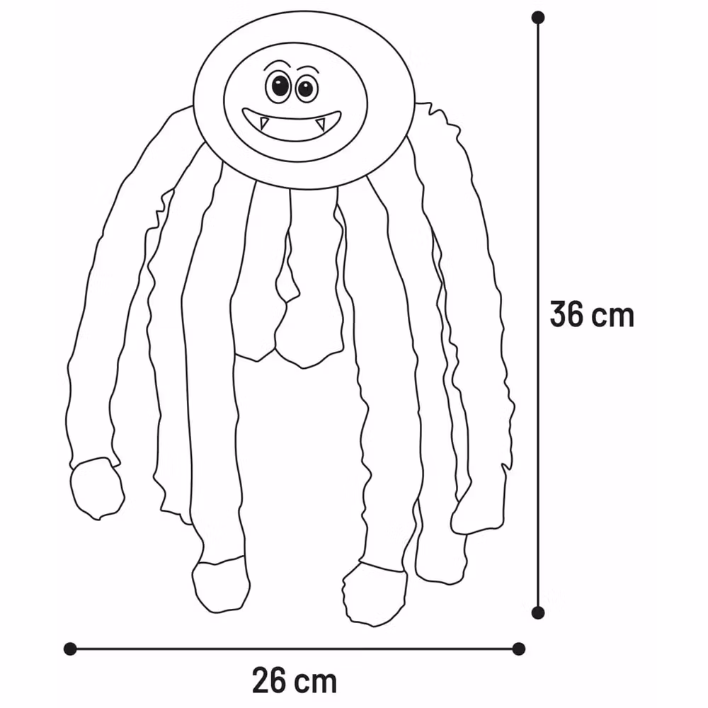 Halloweenspindel Aliza Svart 26x7x36cm