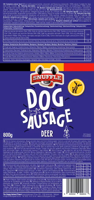 Snuffle Hundepølse M/Viltkjøtt 800g