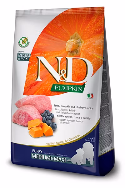 Farmina N&D Dog Pumpkin Lamb & Blueberry Puppy Medium & Maxi 12 Kg