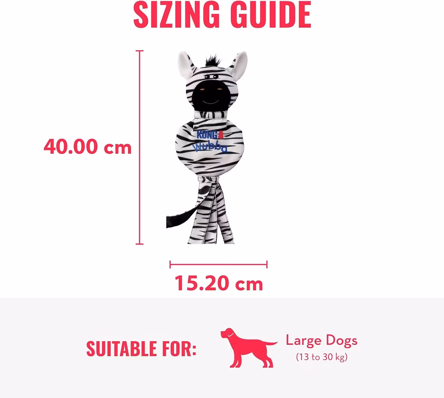 KONG Wubba No Stuff Zebra