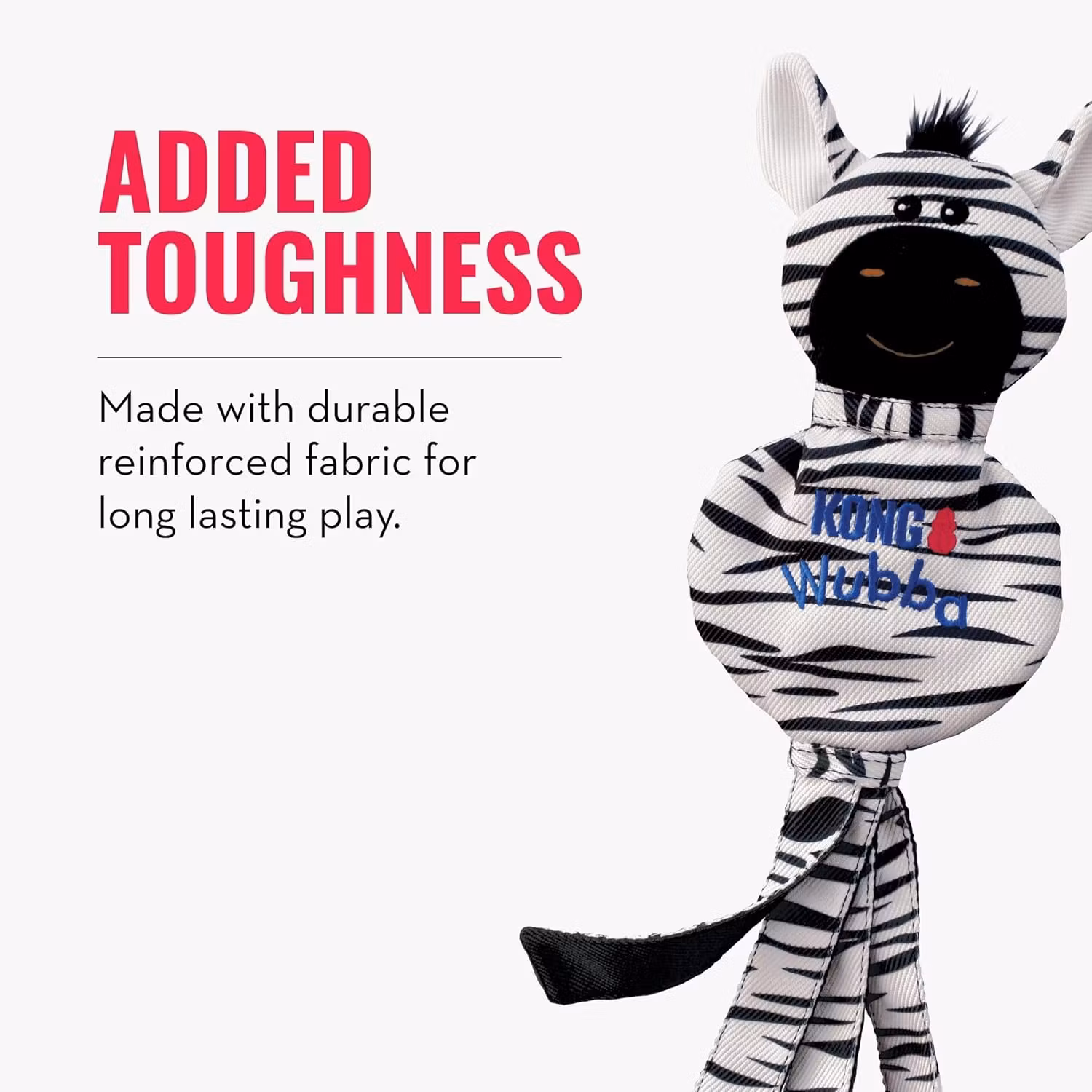 KONG Wubba No Stuff Zebra