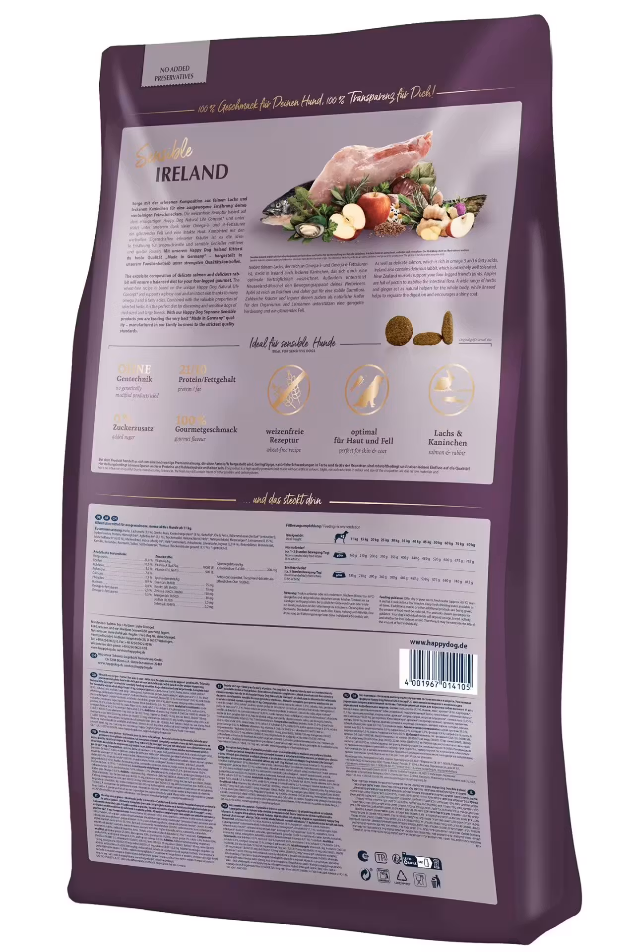 Happy Dog Sensible Ireland 12,5Kg M/12% Laks & Kanin