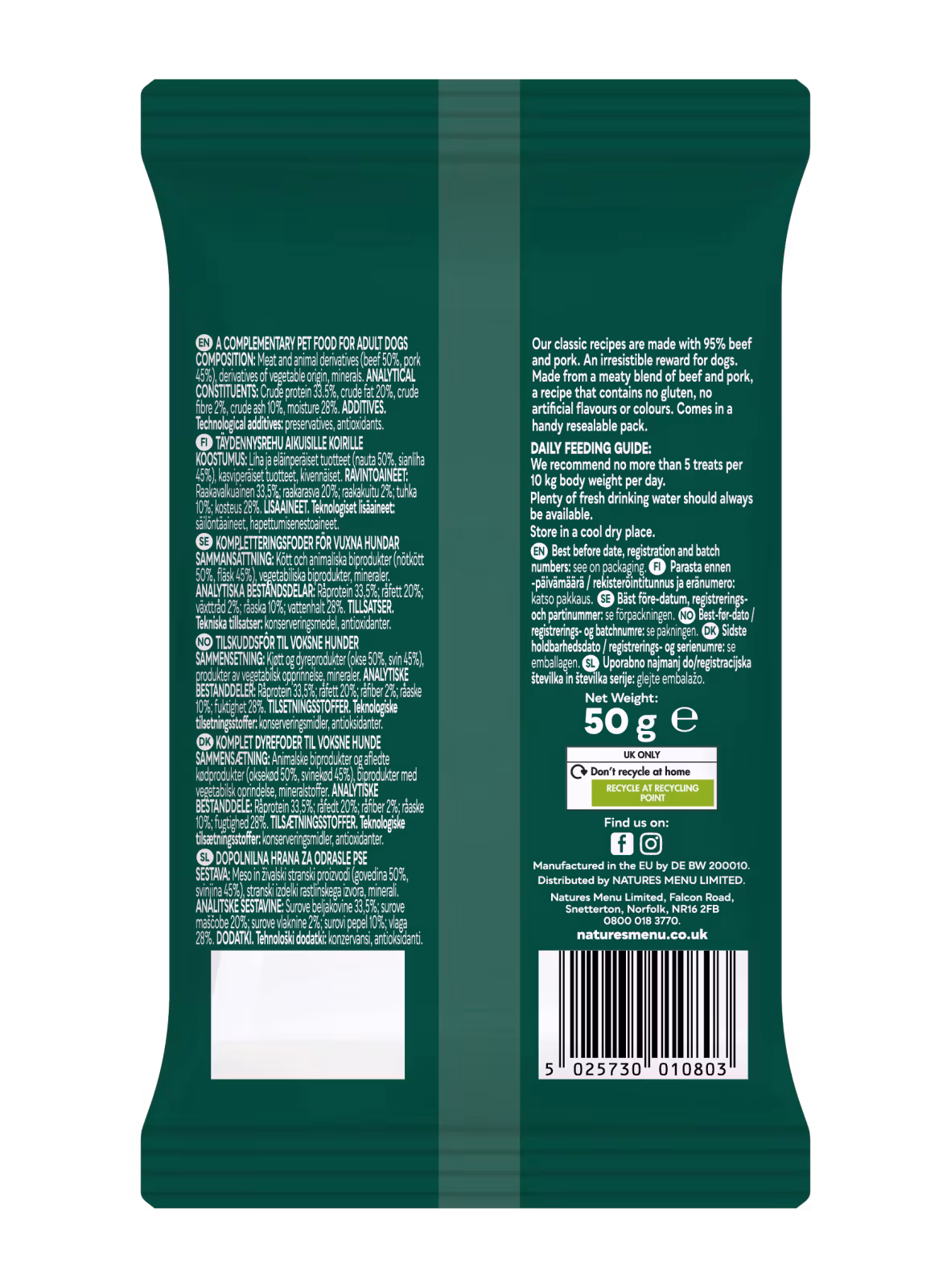 Natures Menu Beef & Pork 50g (tidl: rød) Kjøtt