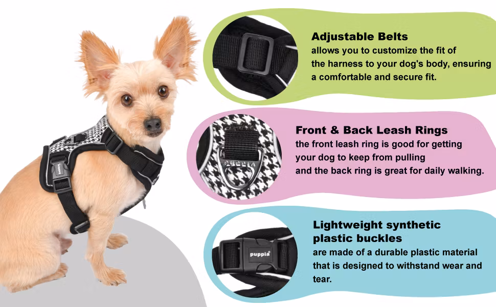 Puppia Conall Dog Harness H Sort/Black