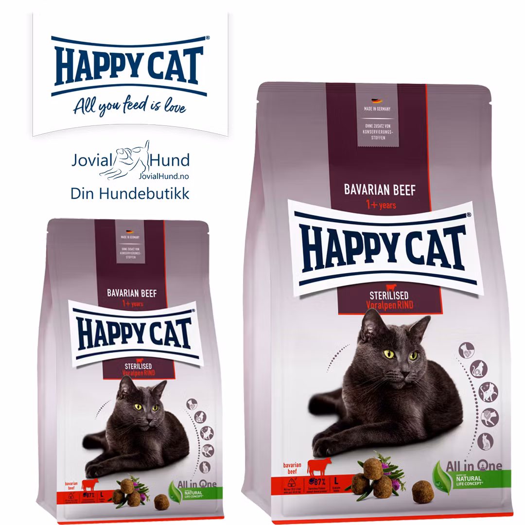 Happy Cat Sterilisert Adult Oksekjøtt 4 kg & 10 kg