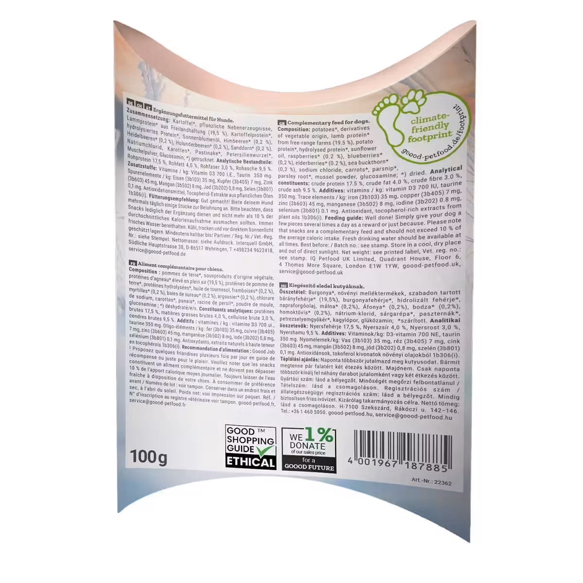 Happy Dog Goood Winter Snack Lam & Vinterbær 100g (Lam) 100g