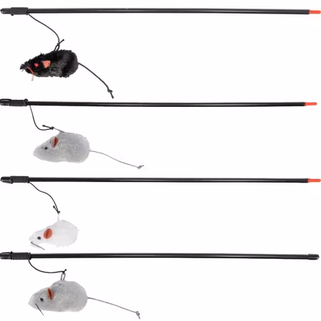 Katteleke Fiskestang M/Mus og Strikk assorterte farger