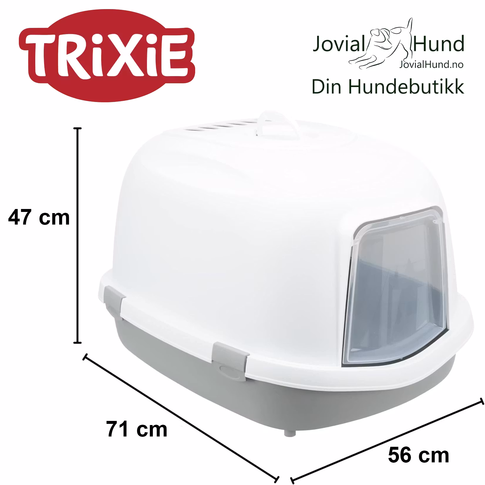 Kattebakke Primo XXL M/Tak Grå/Hvit 71x56x47cm - kattedo