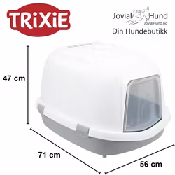 Kattebakke Primo XXL M/Tak Grå/Hvit 71x56x47cm - kattedo