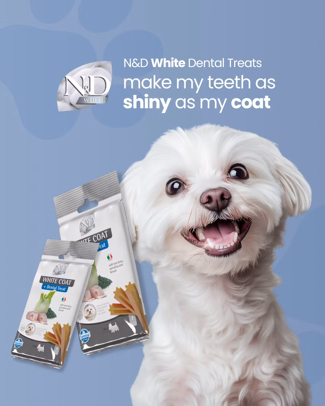 Farmina Dog Dental Treat White Sea Bass Spirulina & Fennel Rice Adult Medium & Maxi 100 Gr