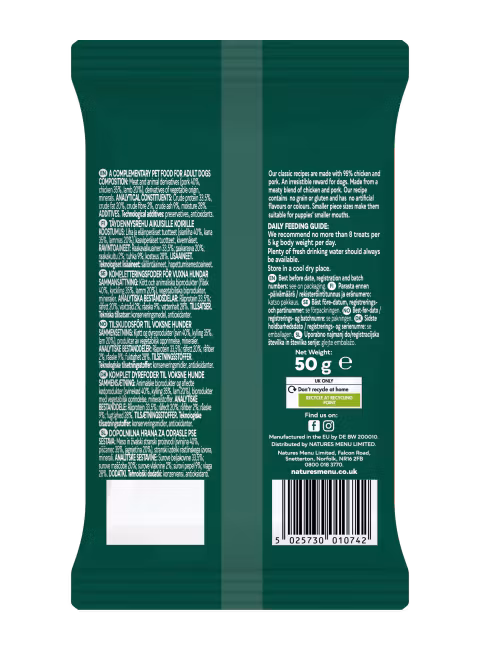 Natures Lamb, Chicken & Pork 50g Lam,  Kylling og Gris