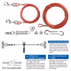 Løpestreng Komplett M/Stålwire 15m.
