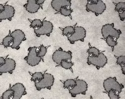 VetFleece 100x150cm Highland Cattle Grå 100x150cm Nonslip