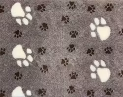 VetFleece 100x150cm Mørkebrune og Hvite Poter Brun 100x150cm Nonslip