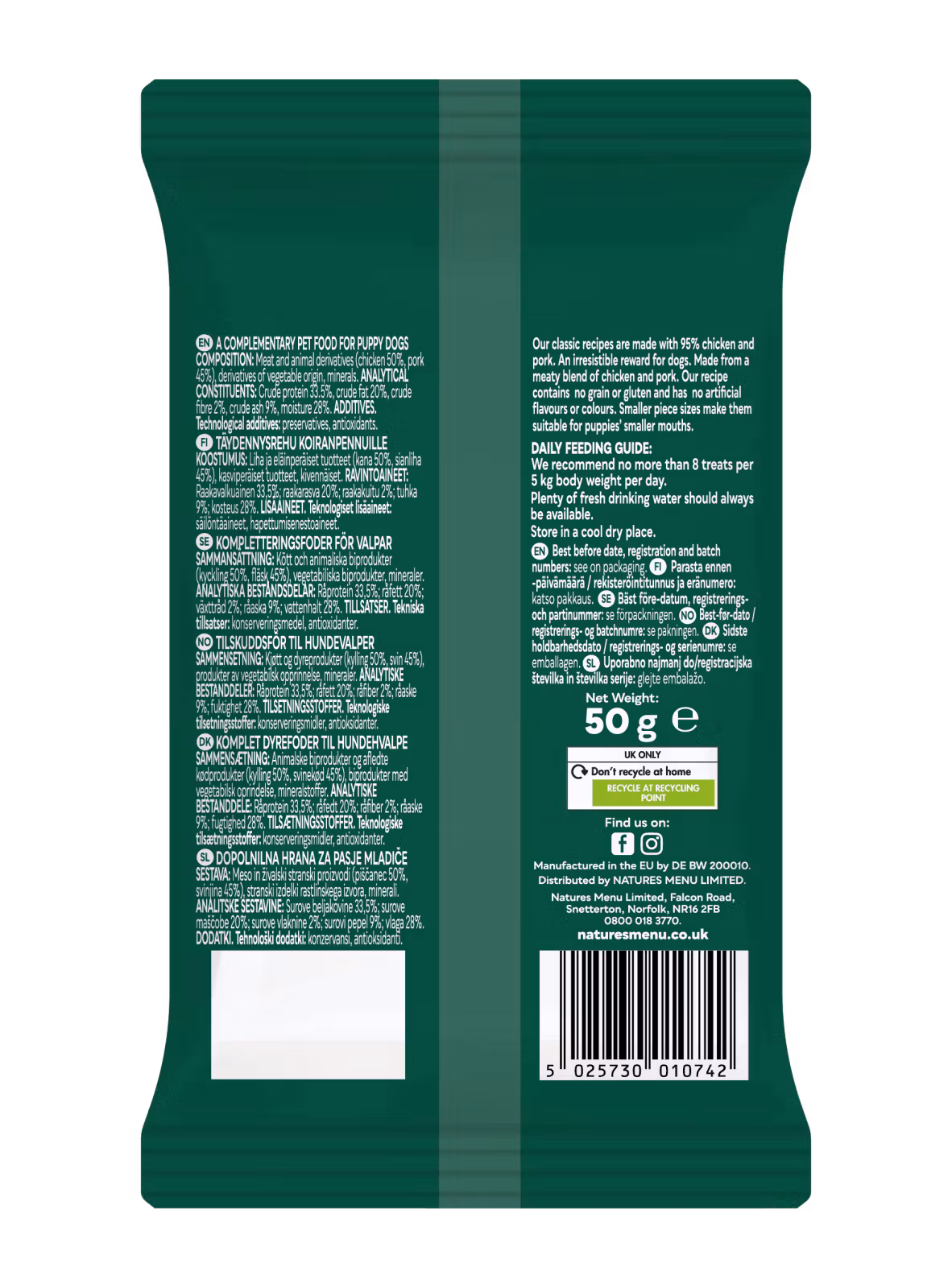 Natures Menu Meaty Treats - Puppy M/Kylling & Grisk 50g