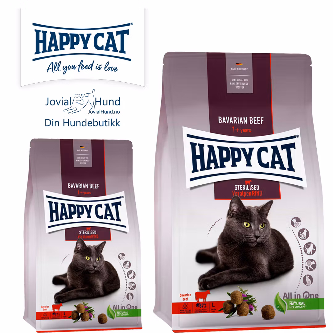 Happy Cat Sterilisert Adult Bavarian Beef 4 kg & 10kg