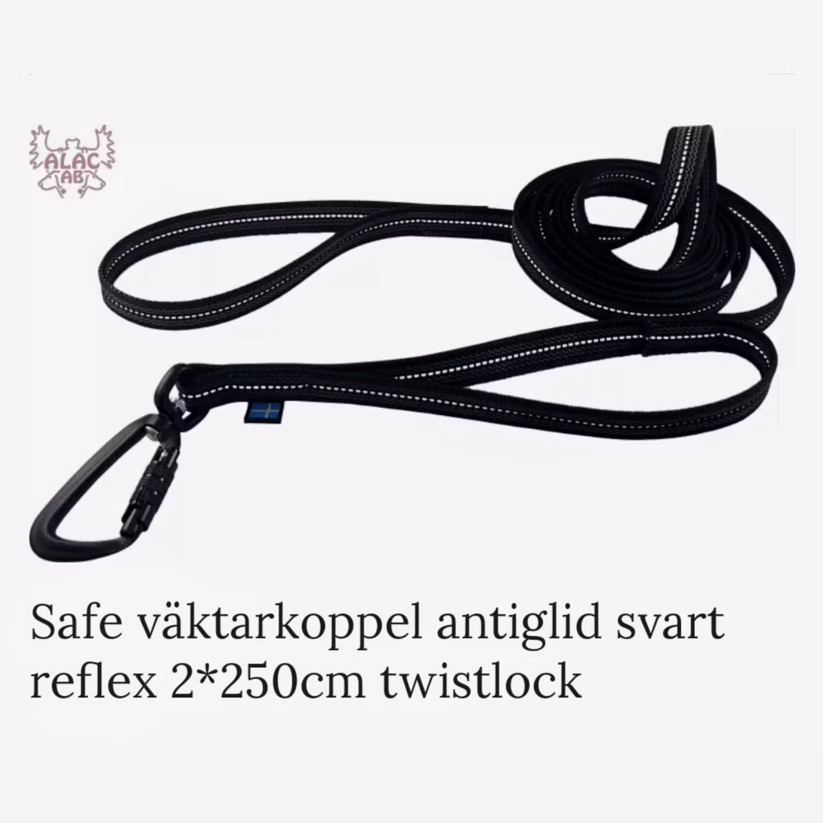 Alac Vekterkobbel Kanalbånd 190cm Svart