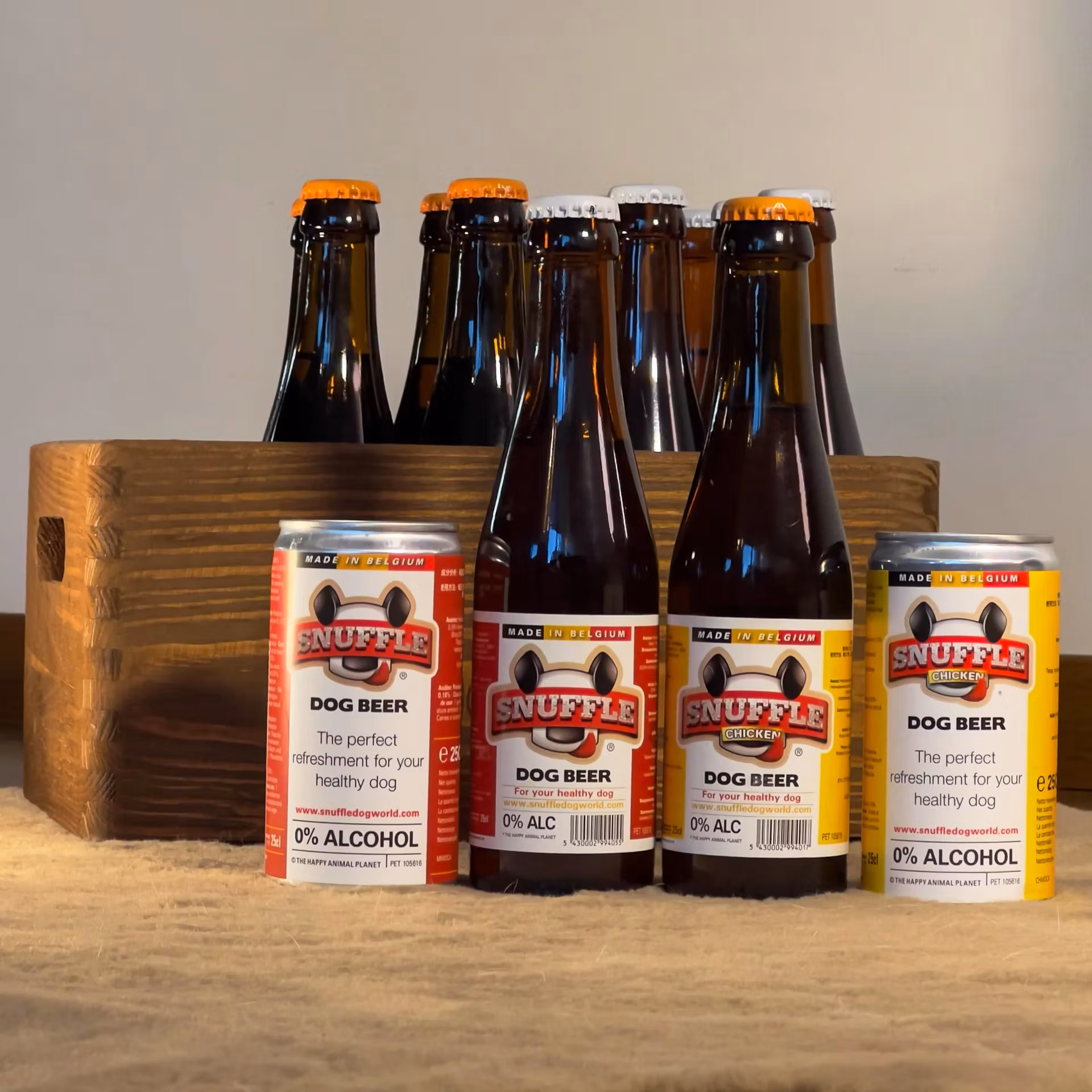 Snuffle Hundeøl 25cl M/Biff-Smak Boks Dog Beer Øl