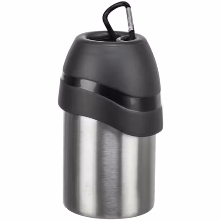 Reisesett Drikkeflaske i Rustfritt Stål M/Plastikk Kopp 300ml Sort
