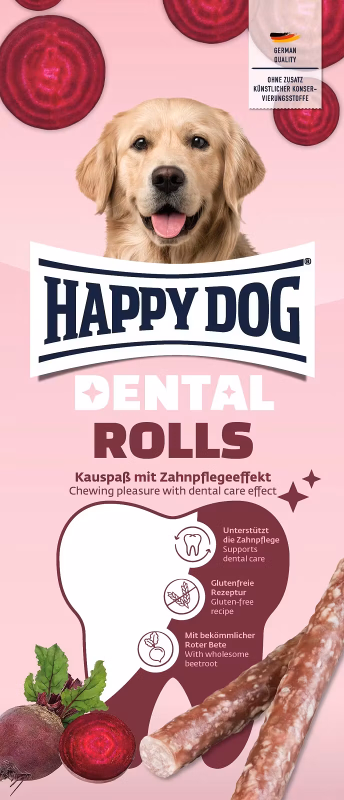 Happy Dog Dental Snacks Rolls 148g