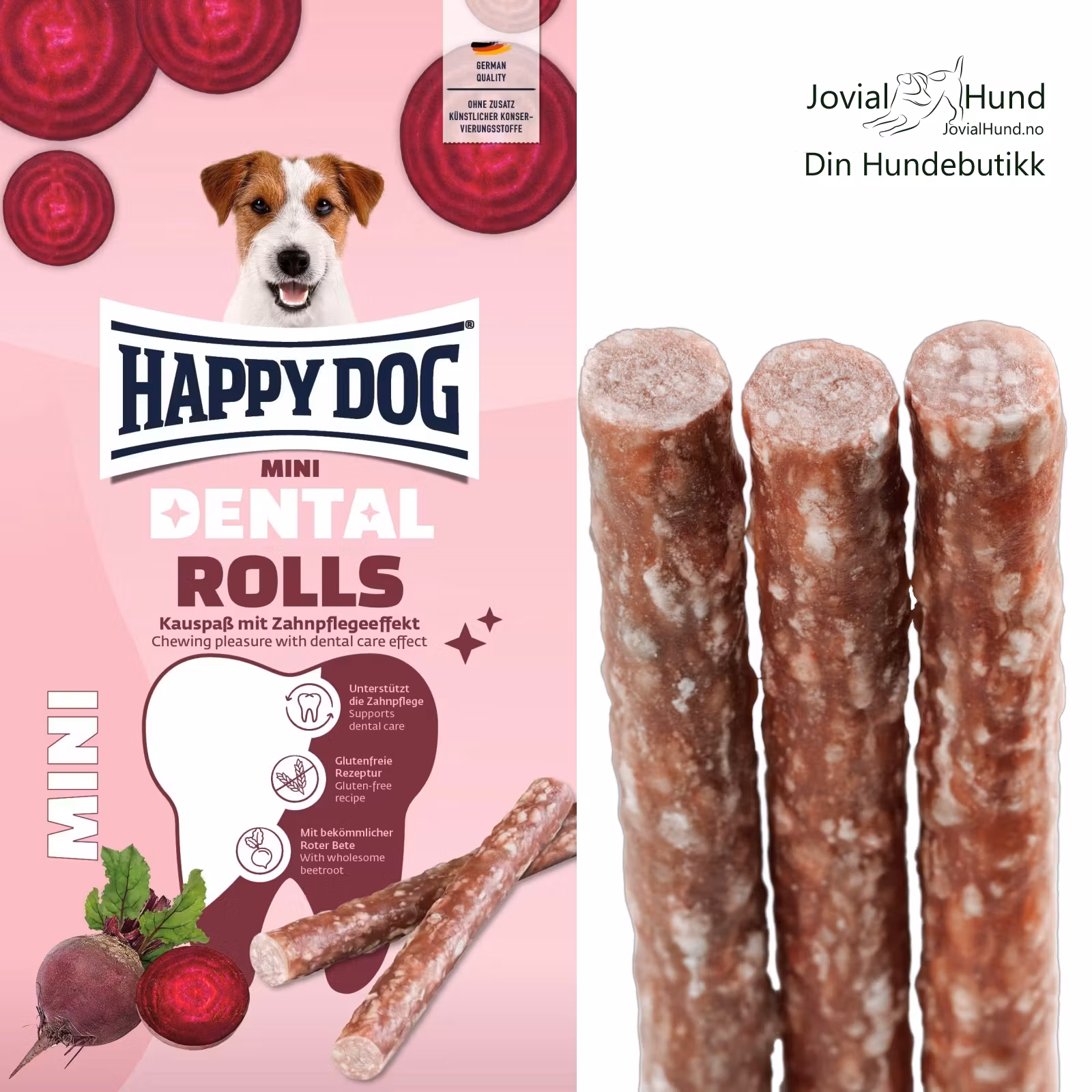 Happy Dog Dental Snacks Rolls Mini 92g