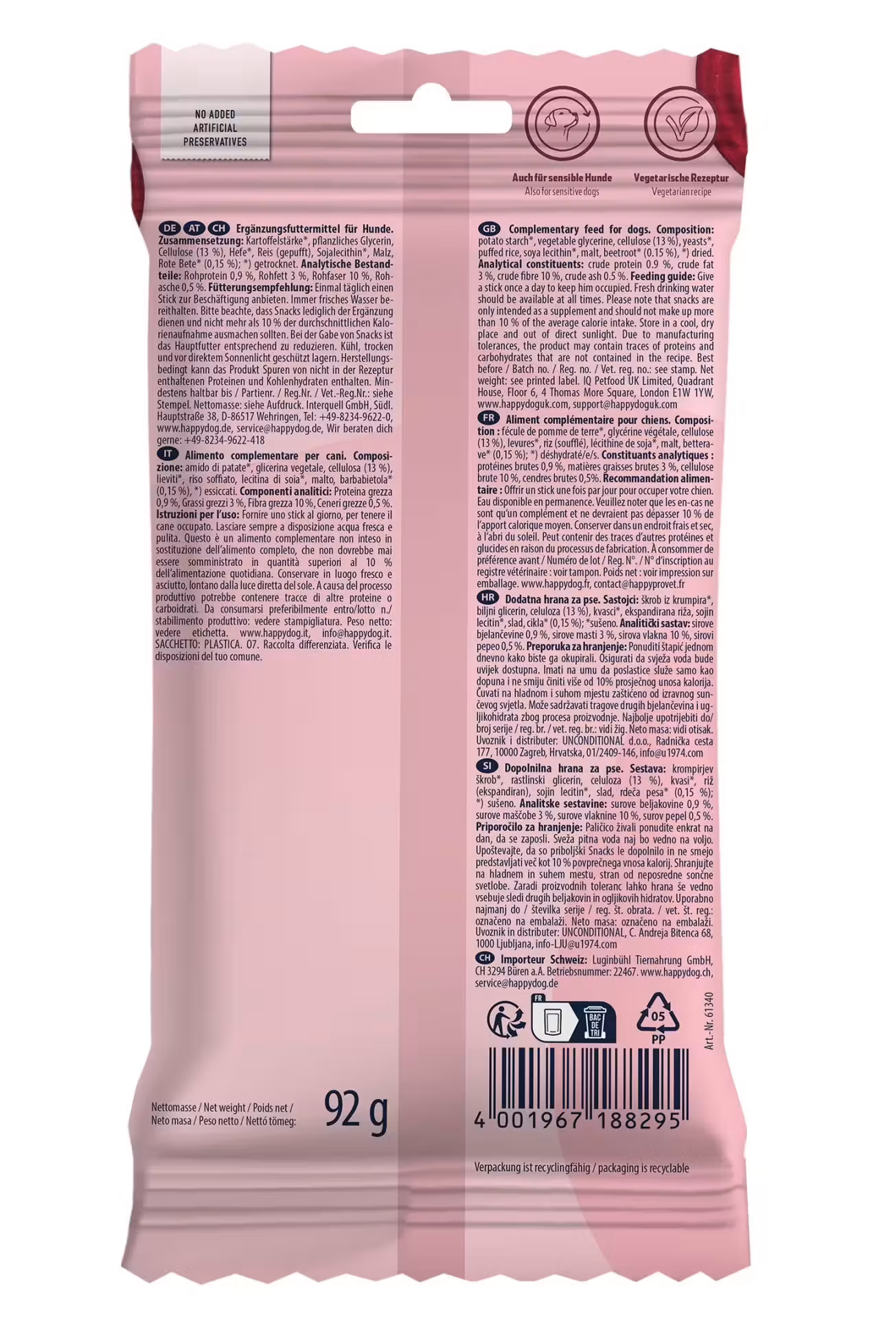 Happy Dog Dental Snacks Rolls Mini 92g