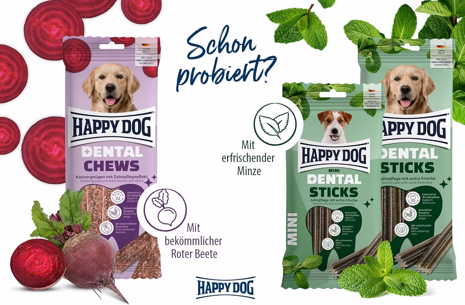 Happy Dog Dental Snacks Sticks Mini 100g - Mint