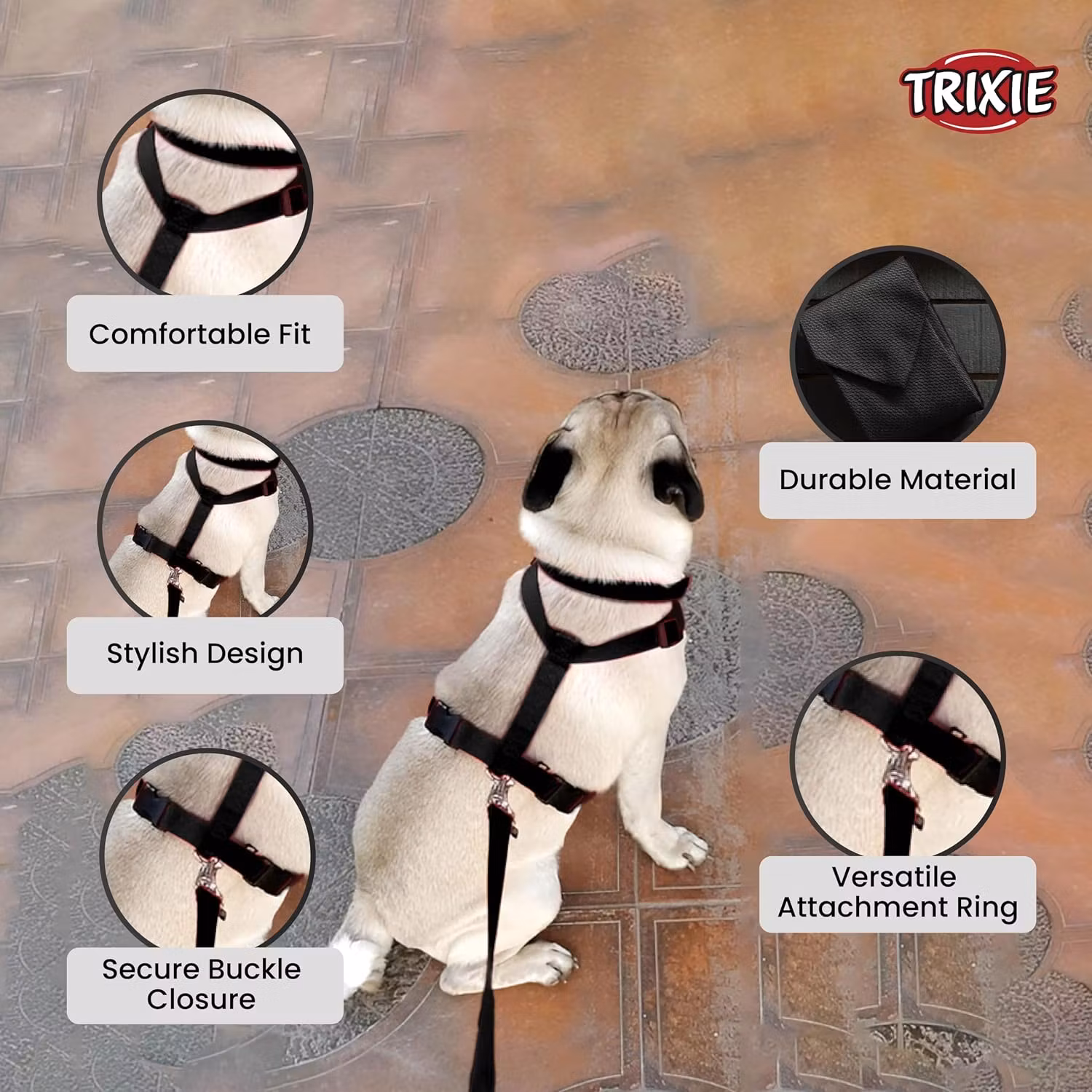 Trixie XS/S Premium Sele 30-44cm 10mm H-Sele Hundesele