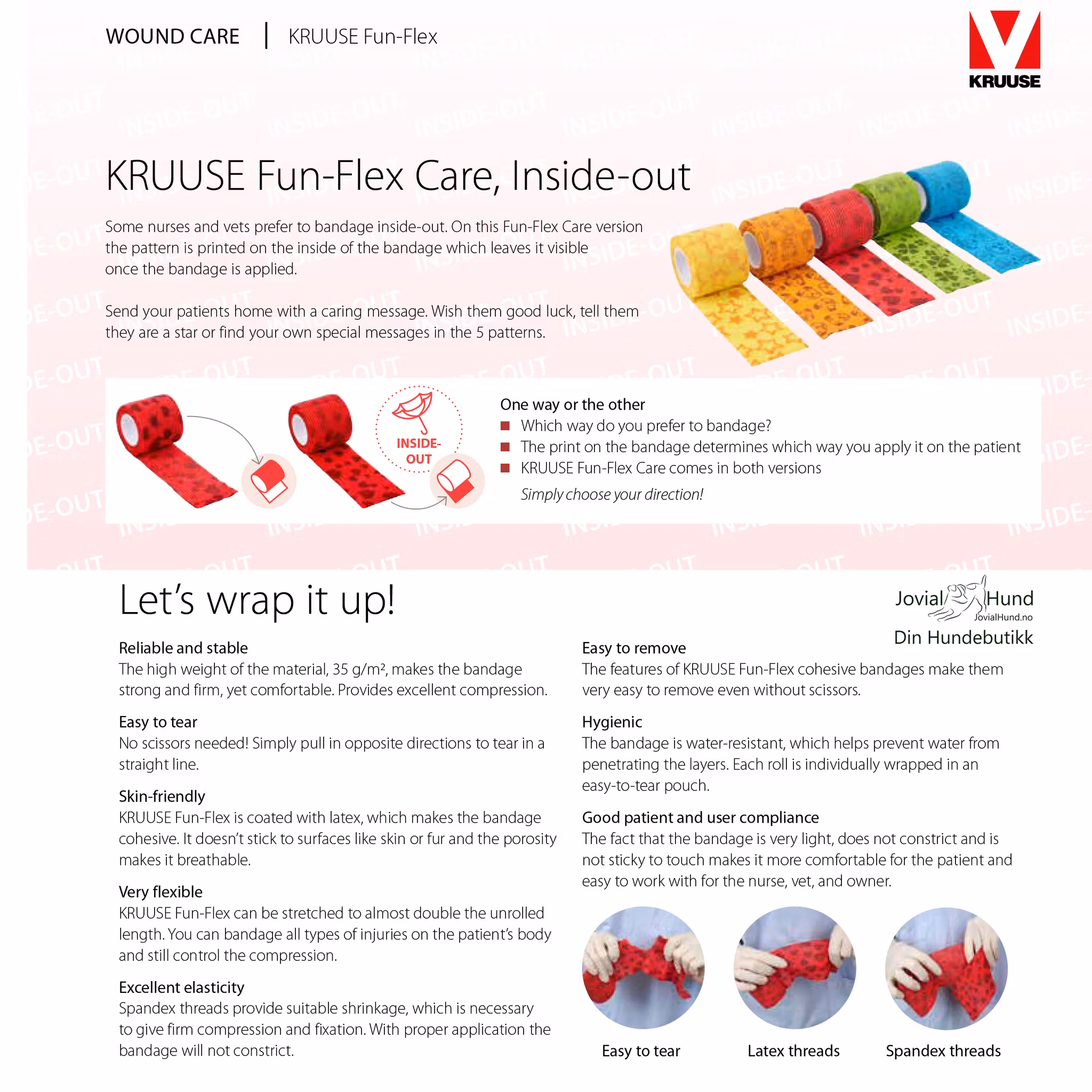 Kruuse Fun-Flex Care Inside-Out 10 cm - Assorterte farger - Bandasje