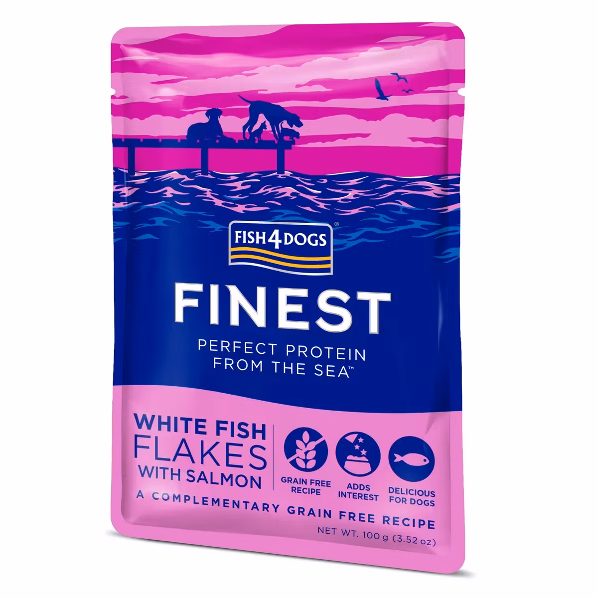 F4D White Fish Flakes With Salmon 100g