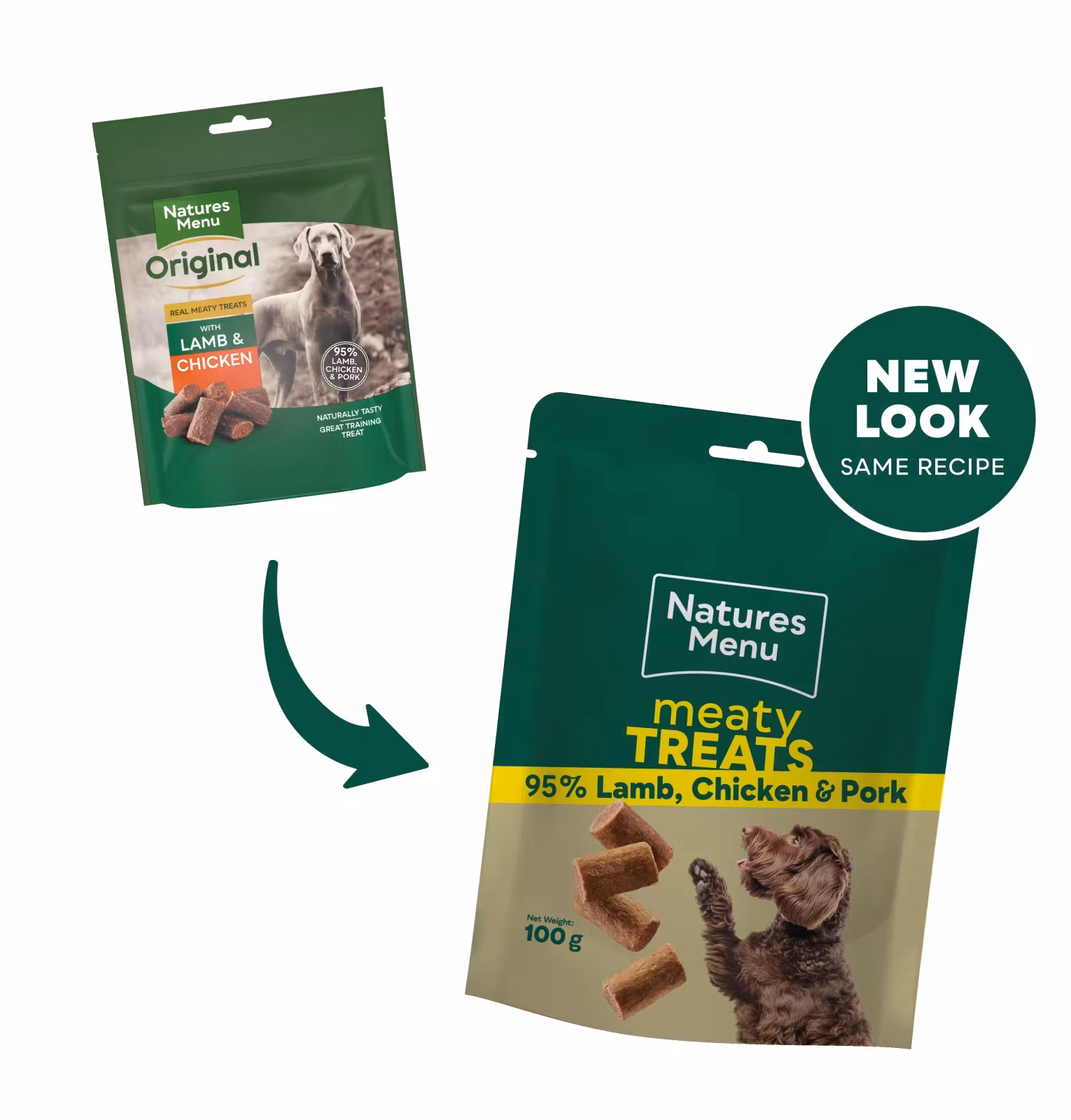 Natures Lamb, Chicken & Pork 100g Lam,  Kylling og Gris
